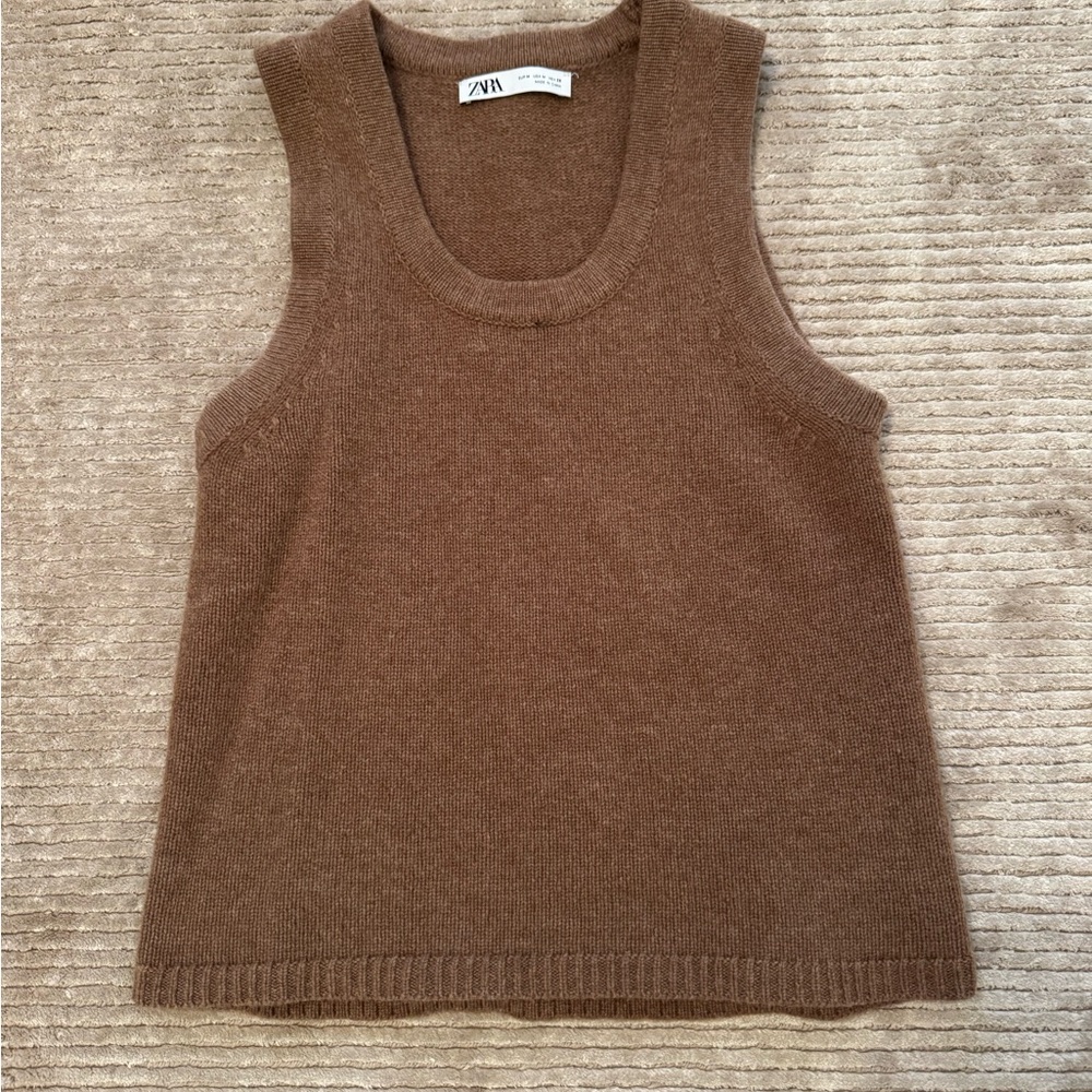 Zara brown matching sweater set size large.